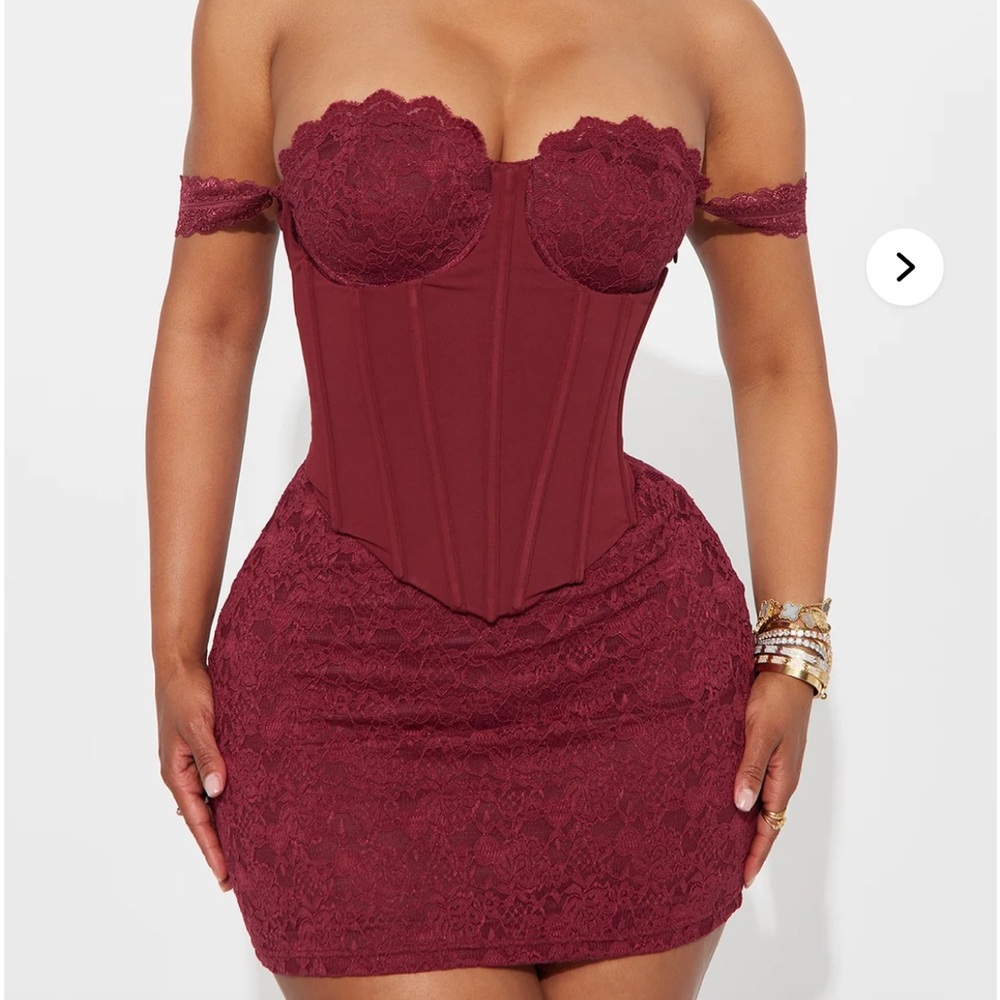 Fashion Nova Kiss Goodbye Lace Mini Dress - Burgundy